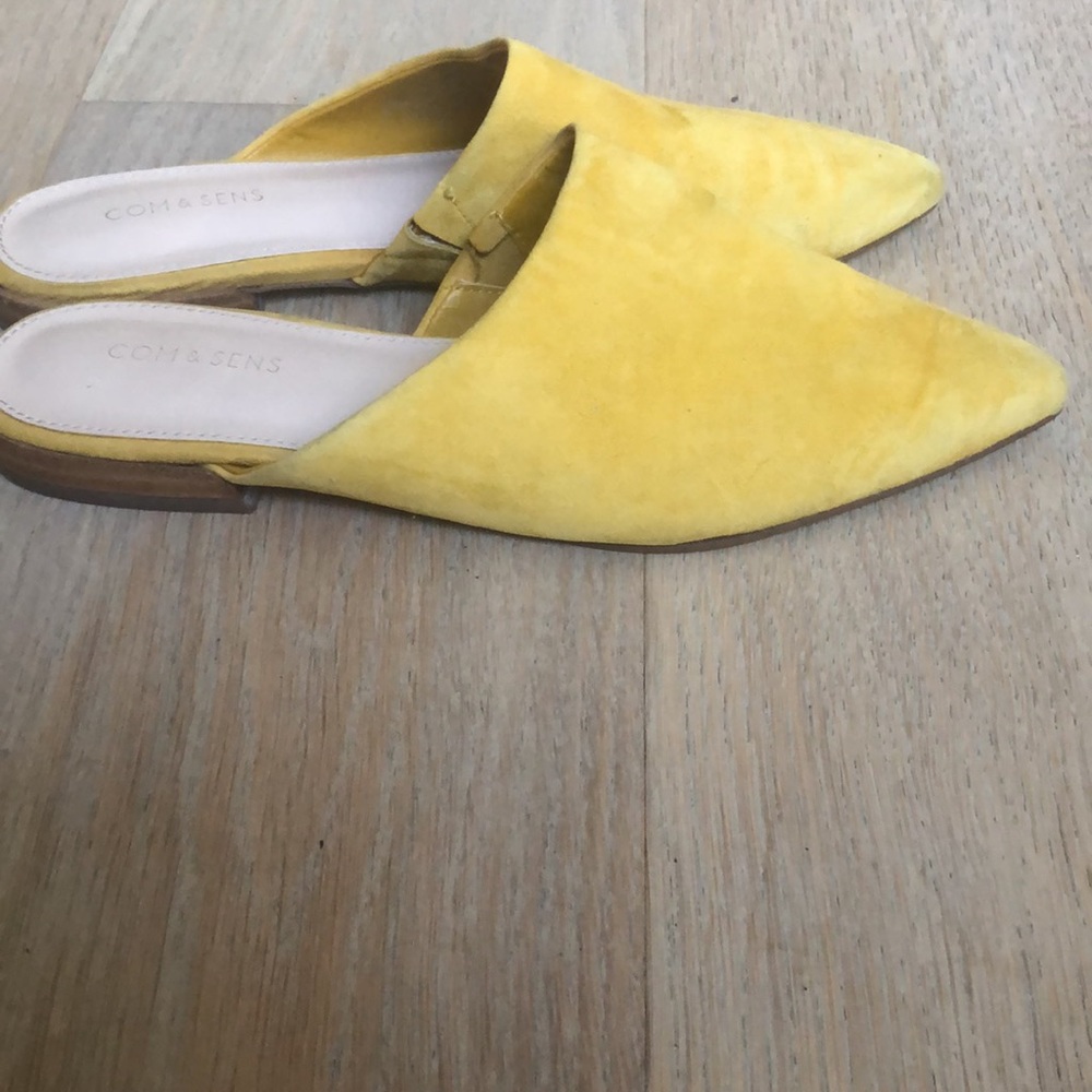 Com&Sens Mustard Yellow Pointed-Toe Slides/ Flats… - image 6